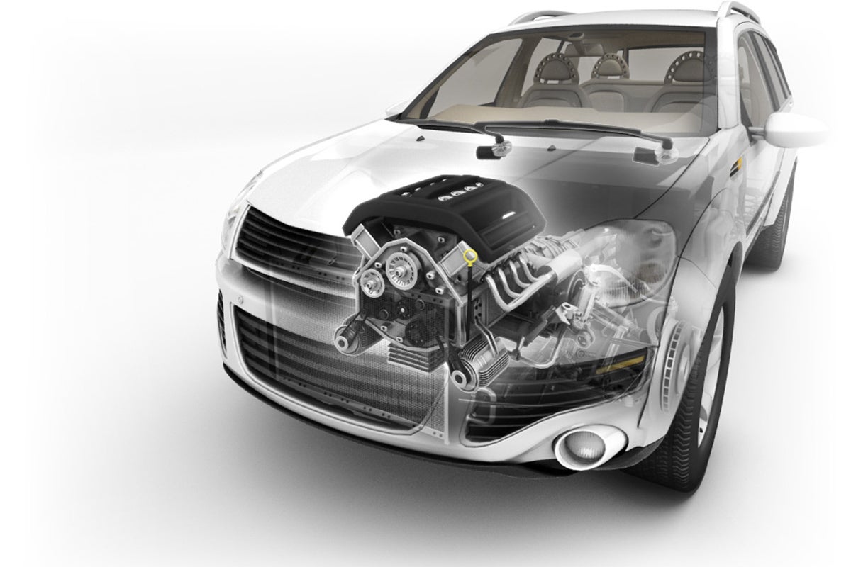 Image showing the motor components inside of a car