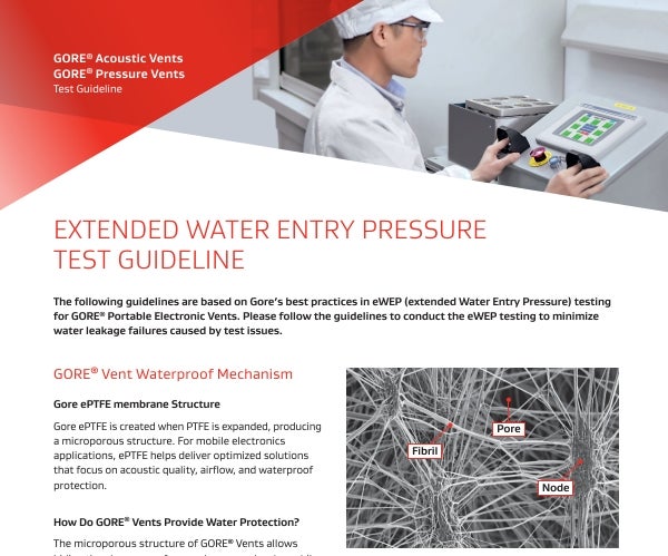 Extended Water Entry Pressure Test Guideline
