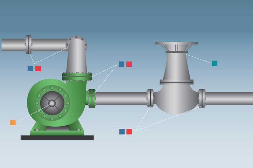 Tuyaux, valves et pompes